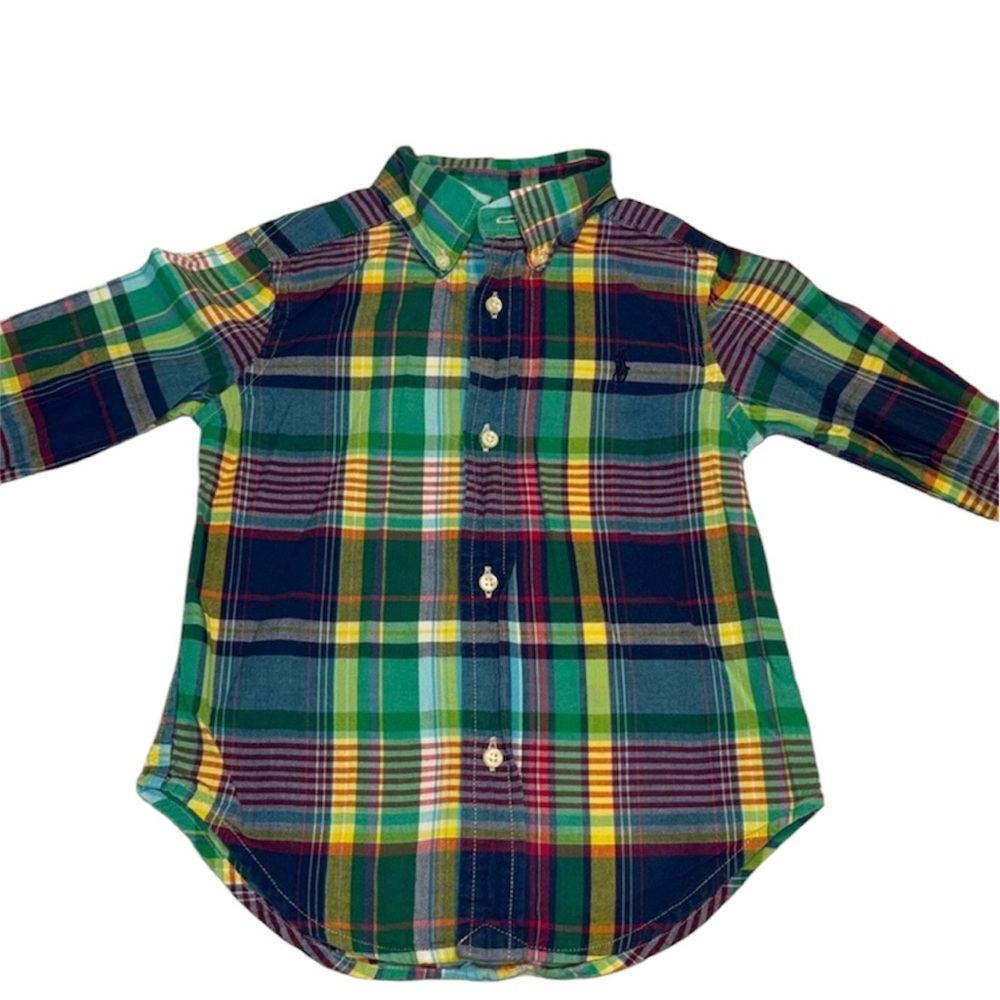 Ralph Lauren Boys 2T Button Down Long Sleeve Toddler Plaid